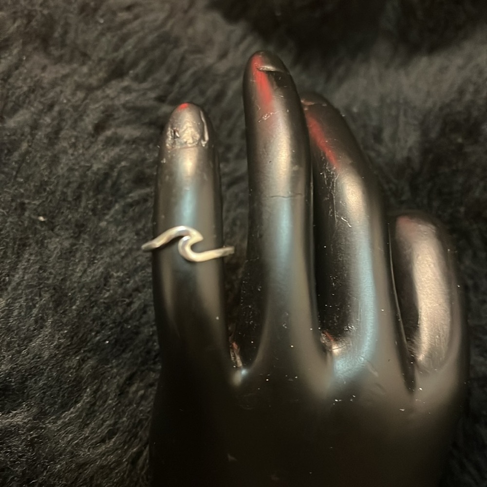 Sterling Silver Wave Adjustable Ring - image 6